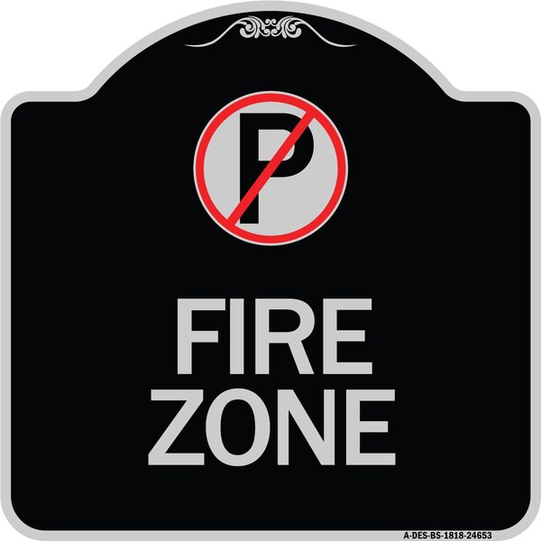 No Parking Symbol Heavy-Gauge Aluminum Architectural Sign, 18" x 18", BS-1818-24653